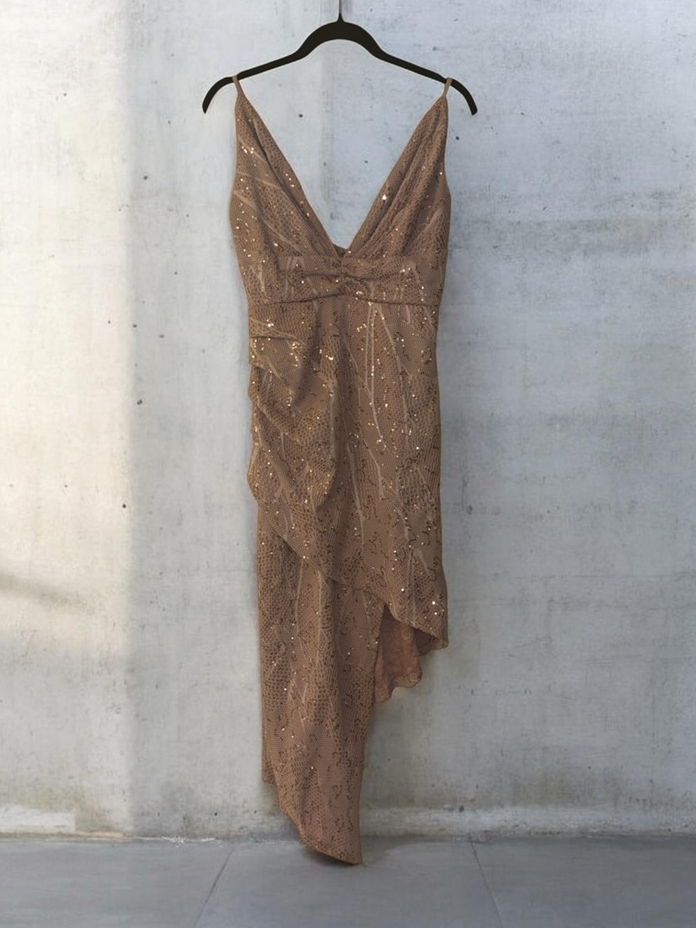 VENUS Asymmetrical Rose Gold Dress Size 8